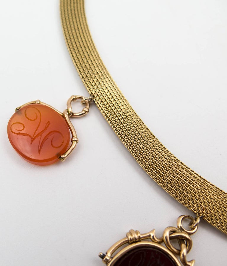 Gold and Hardstone Swivel Fob Necklace at 1stDibs fob necklace gold