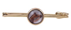 Gold and Horse Crystal Safety Pin