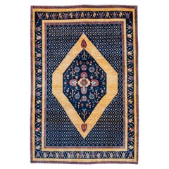 Gold and Indigo Persian Shekarloo Carpet