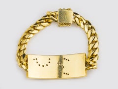 Gold and Inlaid Hardstone I. D. Bracelet