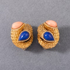 Gold and Lapis Boucheron Earrings