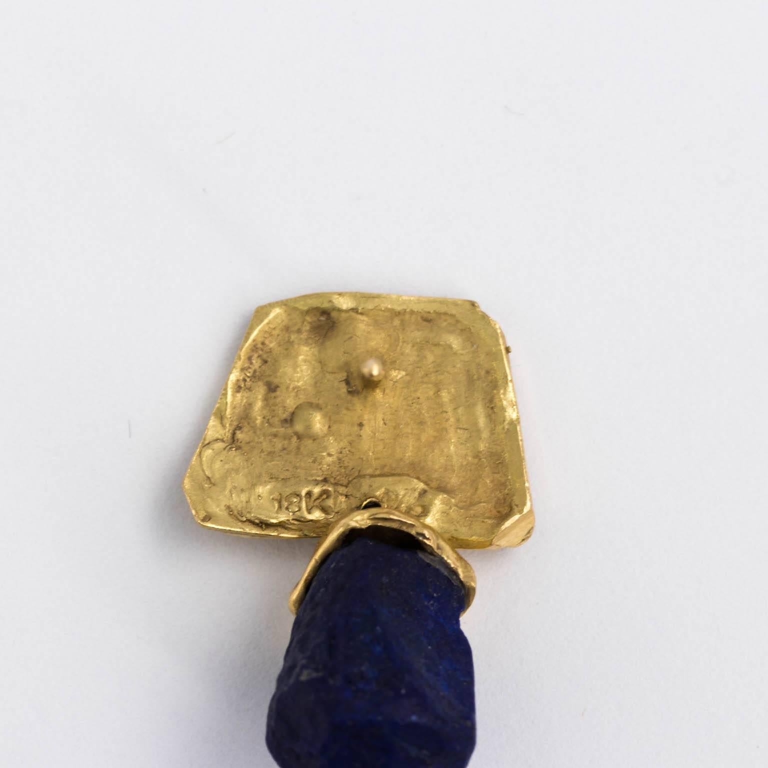 Gold and Lapis Earnings For Sale 7