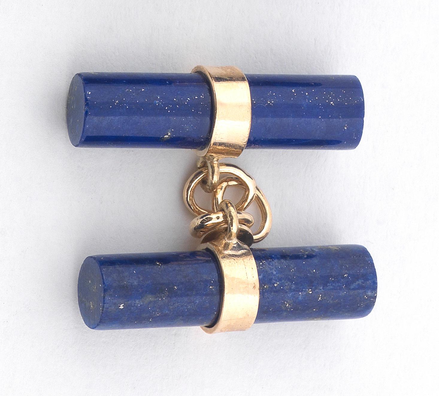 Gold and Lapis Lazuli Cufflinks In New Condition In Firenze, IT
