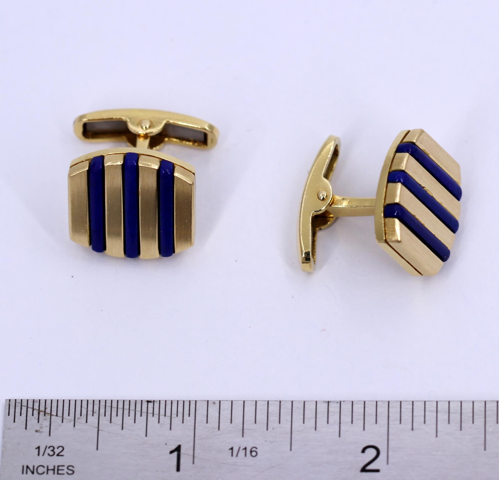 Men's Gold and Lapis Lazuli Cufflinks For Sale