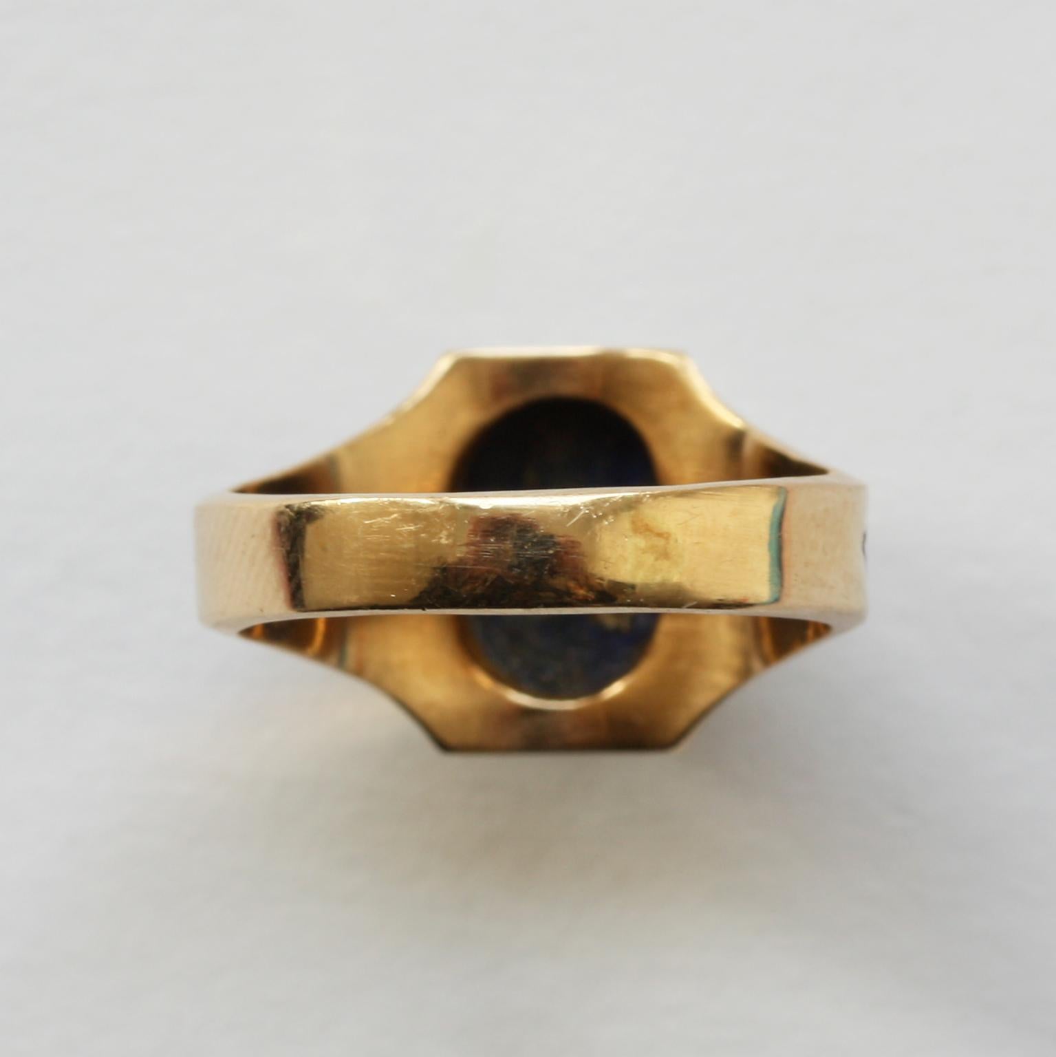 Gold and Lapis Lazuli Dragon Ring In Good Condition In Amsterdam, NL