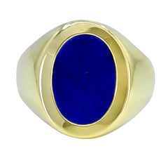 Vintage Gold and Lapis Tiffany & Co. Signet Ring