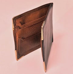 Portefeuille Dunhill en or et cuir:: Londres:: 1967