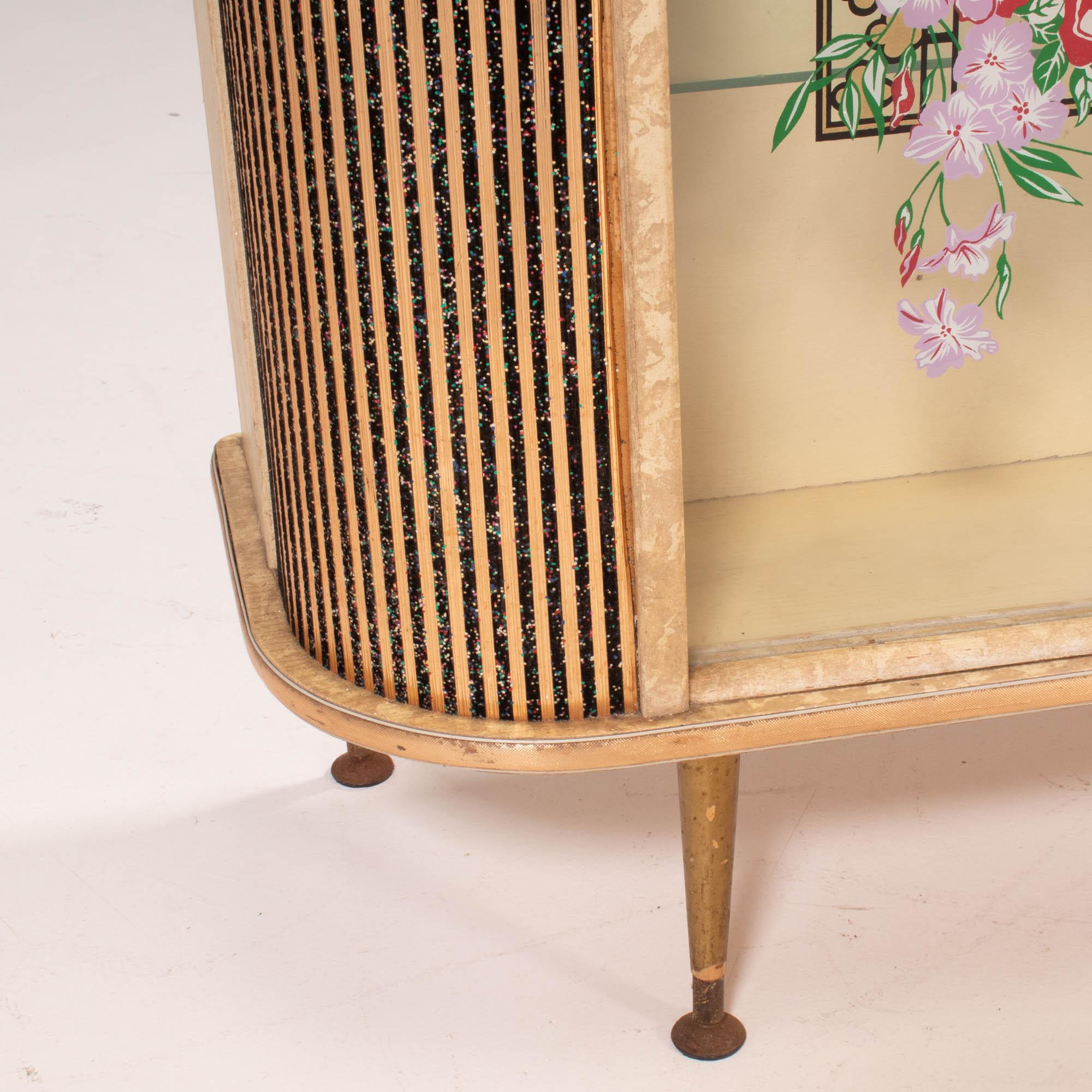 Gold and Marbled Effect Formica & Glass Bar Cabinet, 1960s 2