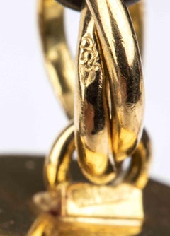 Gold and Mediterranean Coral Horn Pendant