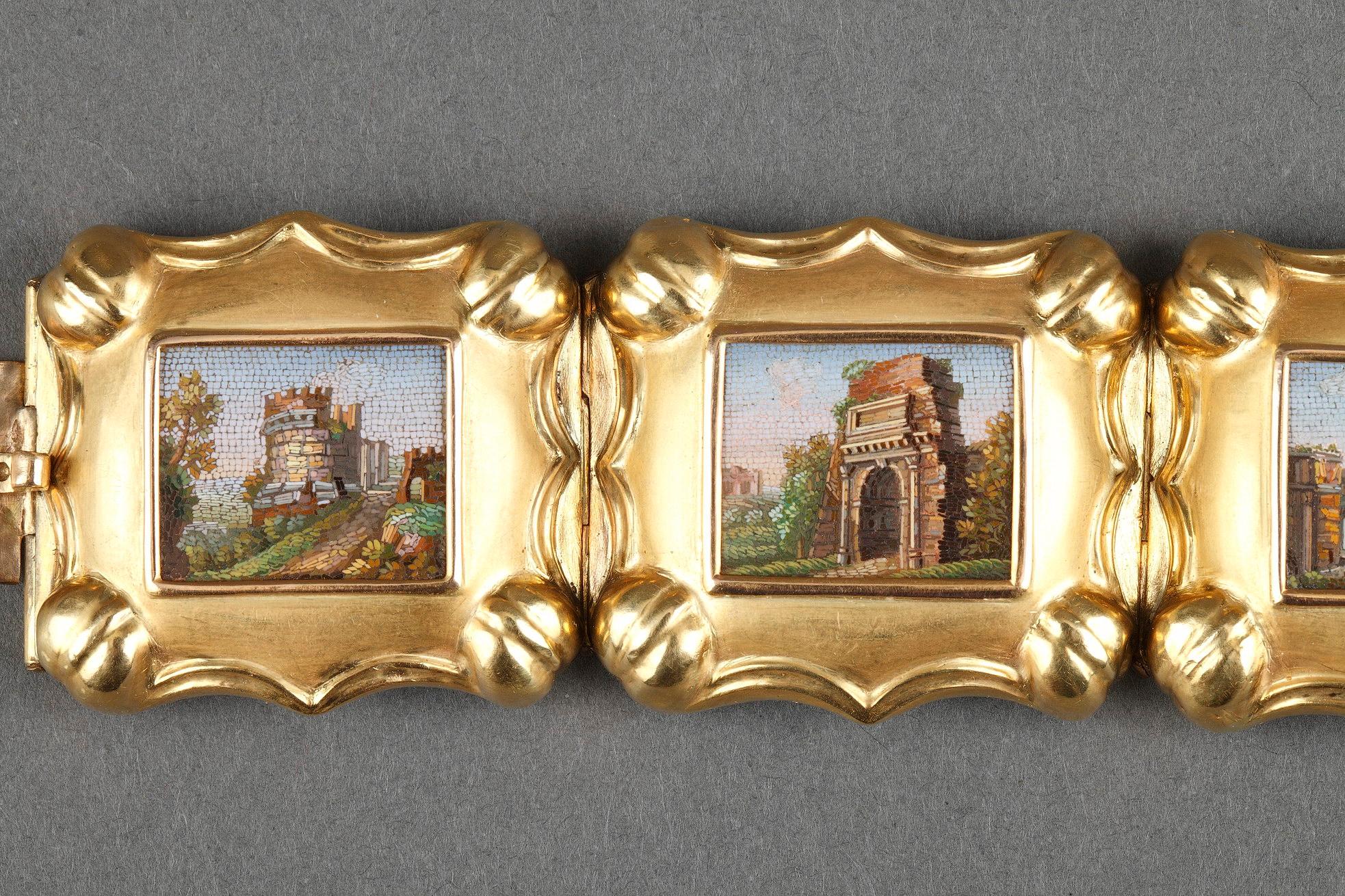 Armband aus Gold und Mikromosaik, erste Hälfte des 19. Jahrhunderts 1