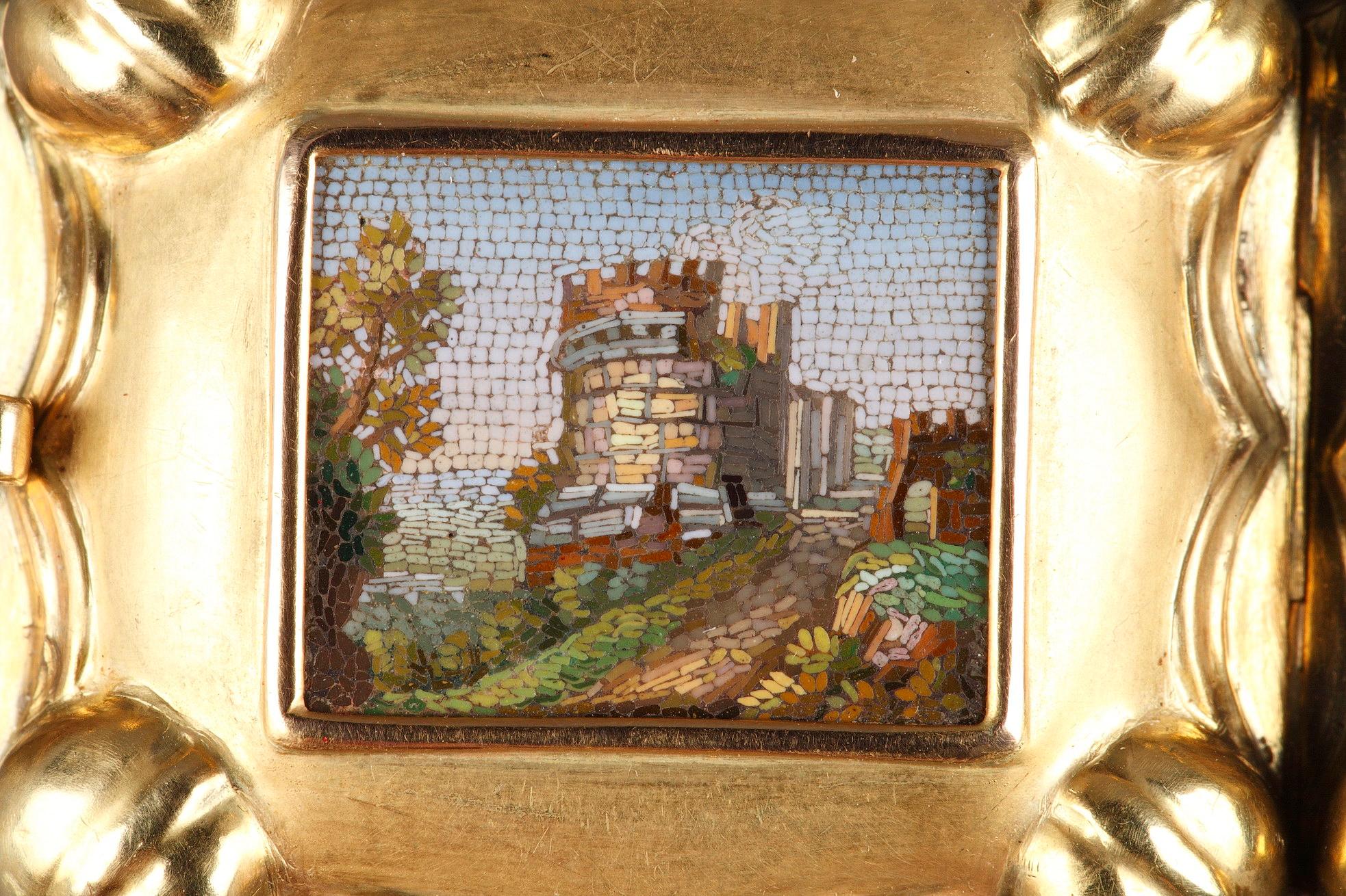 Gold and Micromosaic Bracelet, First Half of the 19th Century Work For Sale 3