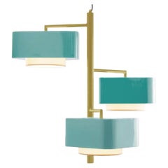 Gold and Mint Carousel I Suspension Lamp by Dooq