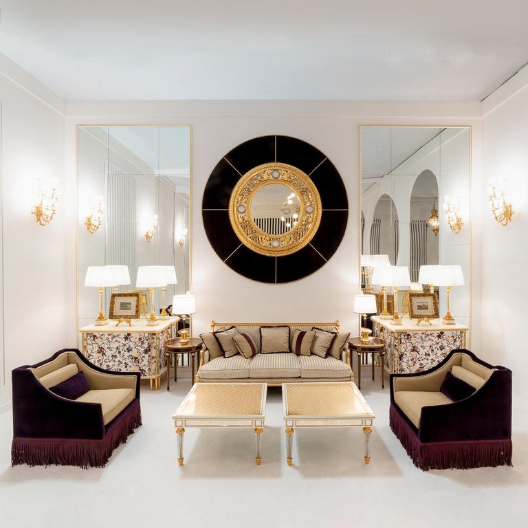 Gold and Mirror Coffee Table For Sale at 1stDibs