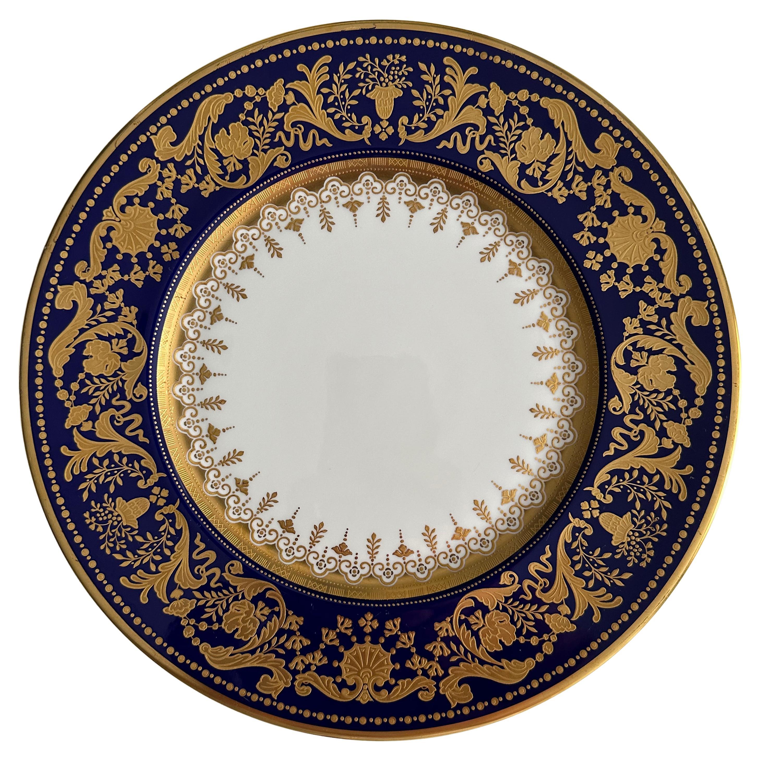 Piatto decorativo in oro e marina in stile Barocco di De Lamerie in vendita
