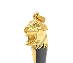 Gold and Onyx Jaguar Pendant