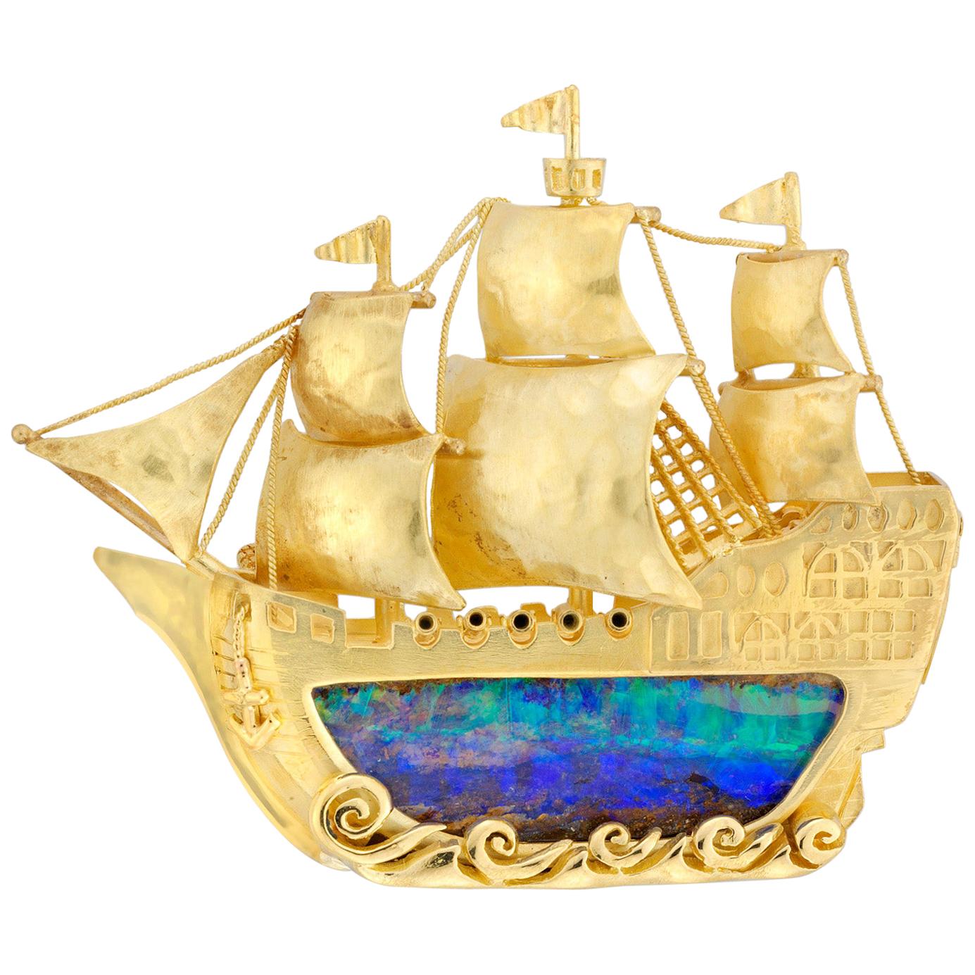 Gold and Opal Galleon Made