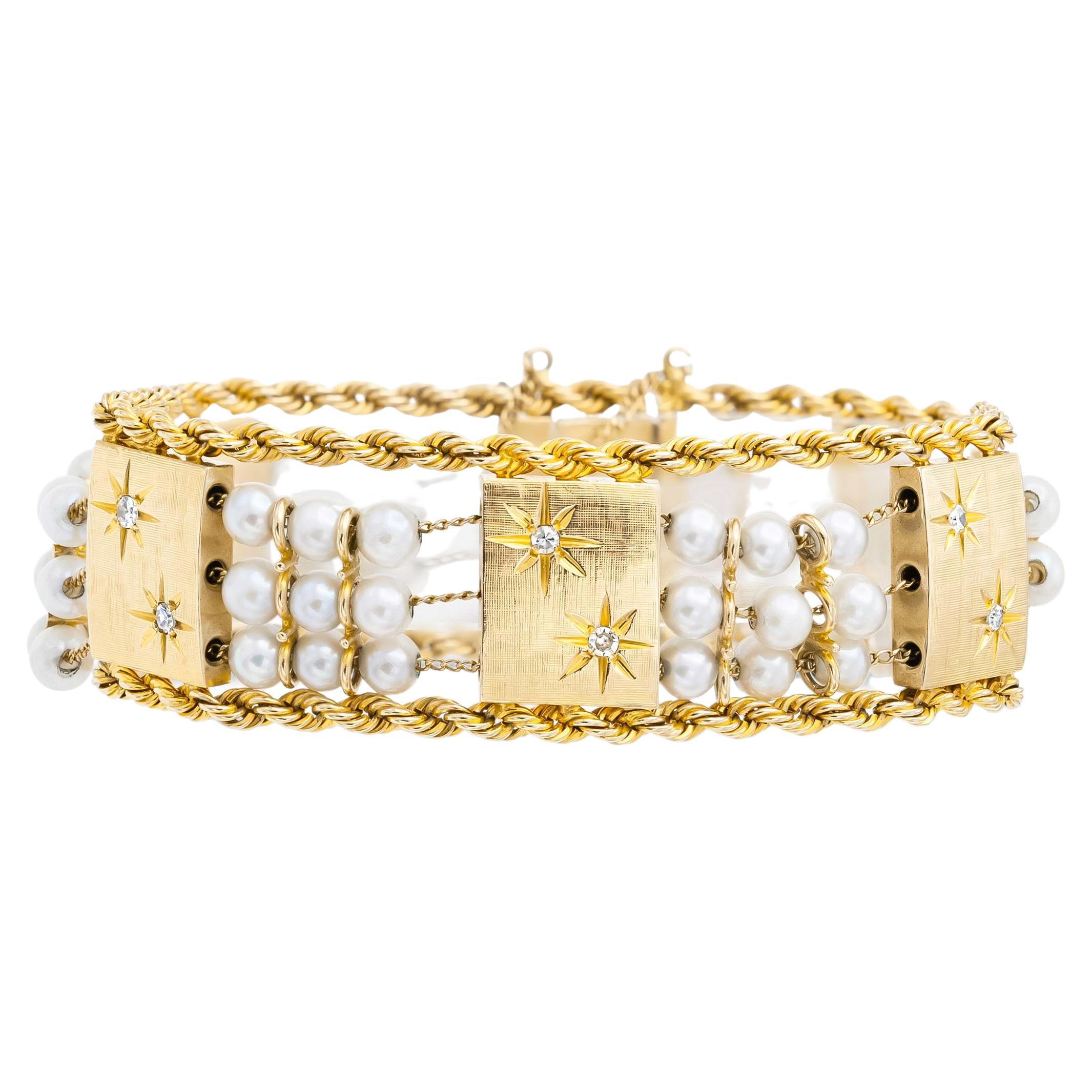 Persian Gold, Turquoise and Pearl Bracelet at 1stDibs | persian gold bracelet, turquoise pearl ...