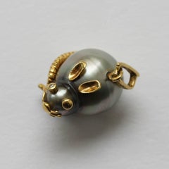 Gold and Pearl Mouse Charm