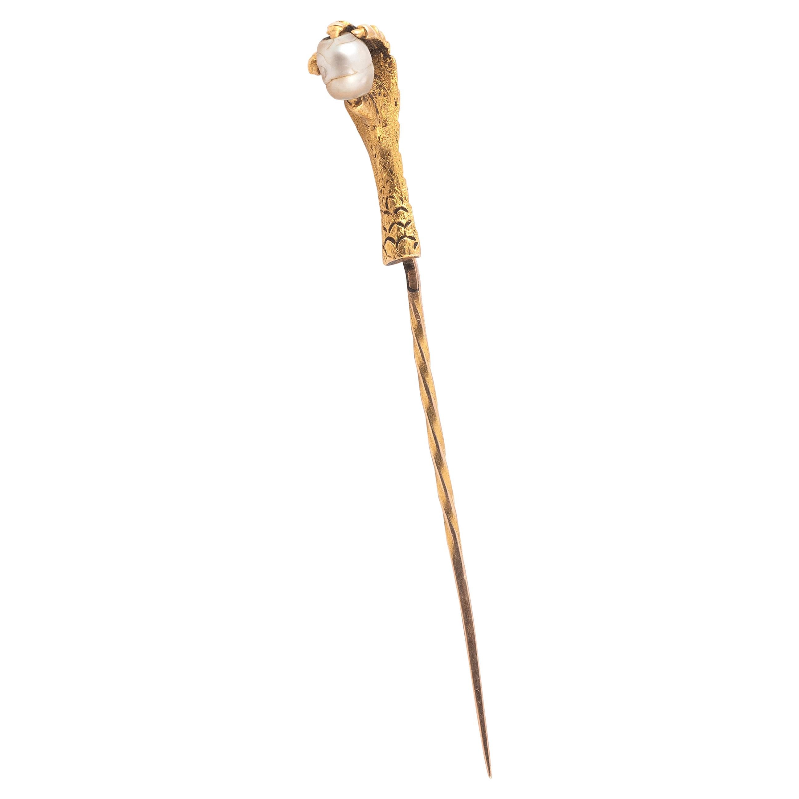 Gold and Pearl Stickpin