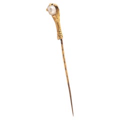 Antique Gold and Pearl Stickpin