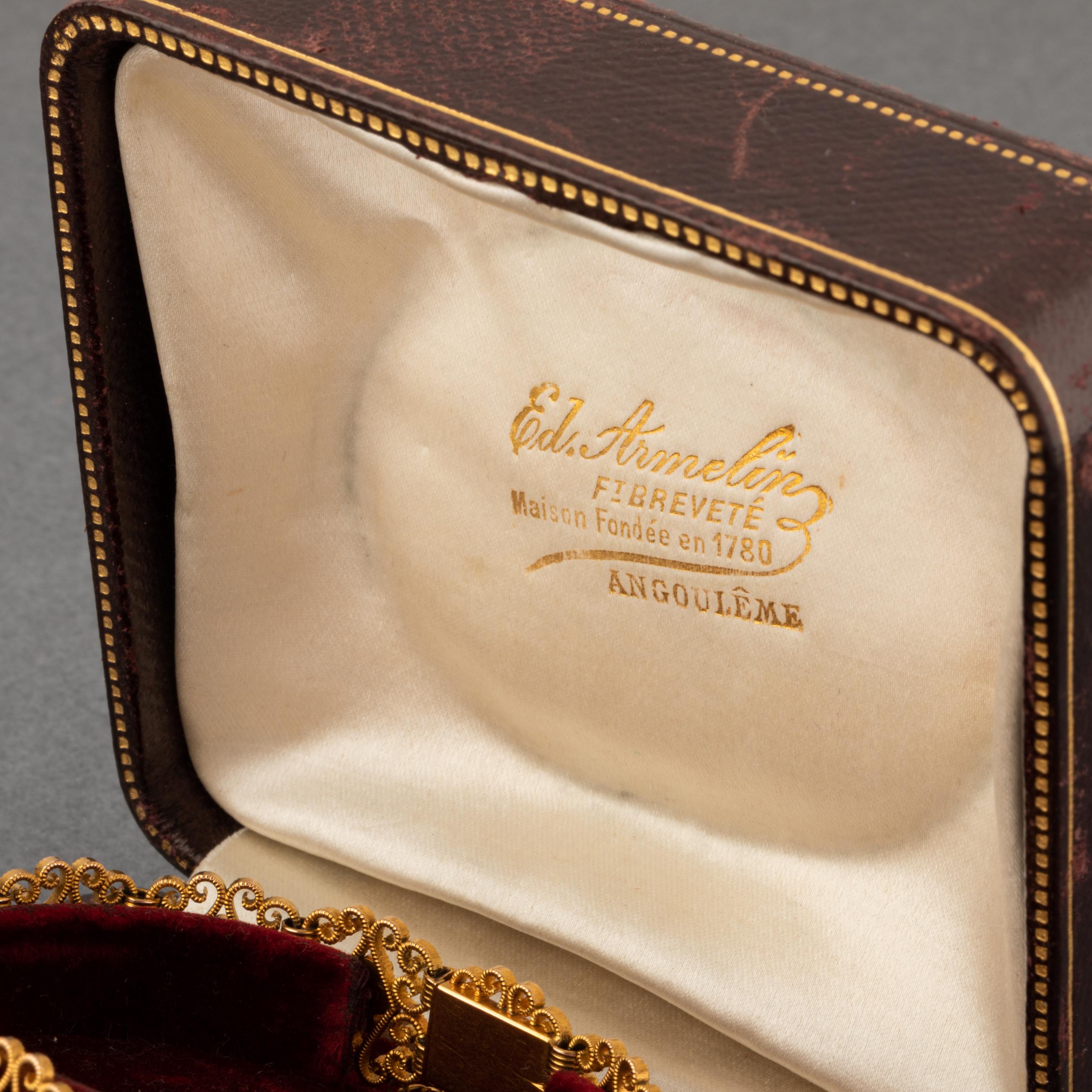 Gold and Pearls French Antique Bracelet In Good Condition For Sale In Saint-Ouen, FR