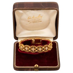 Gold and Pearls French Antique Bracelet