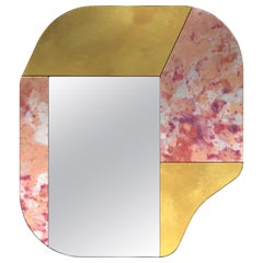 Gold and Pink WG.C1.A Hand-Crafted Wall Mirror