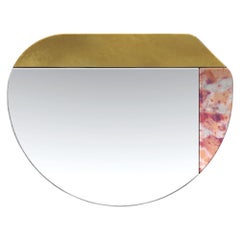 Gold and Pink WG.C1.E Hand-Crafted Wall Mirror