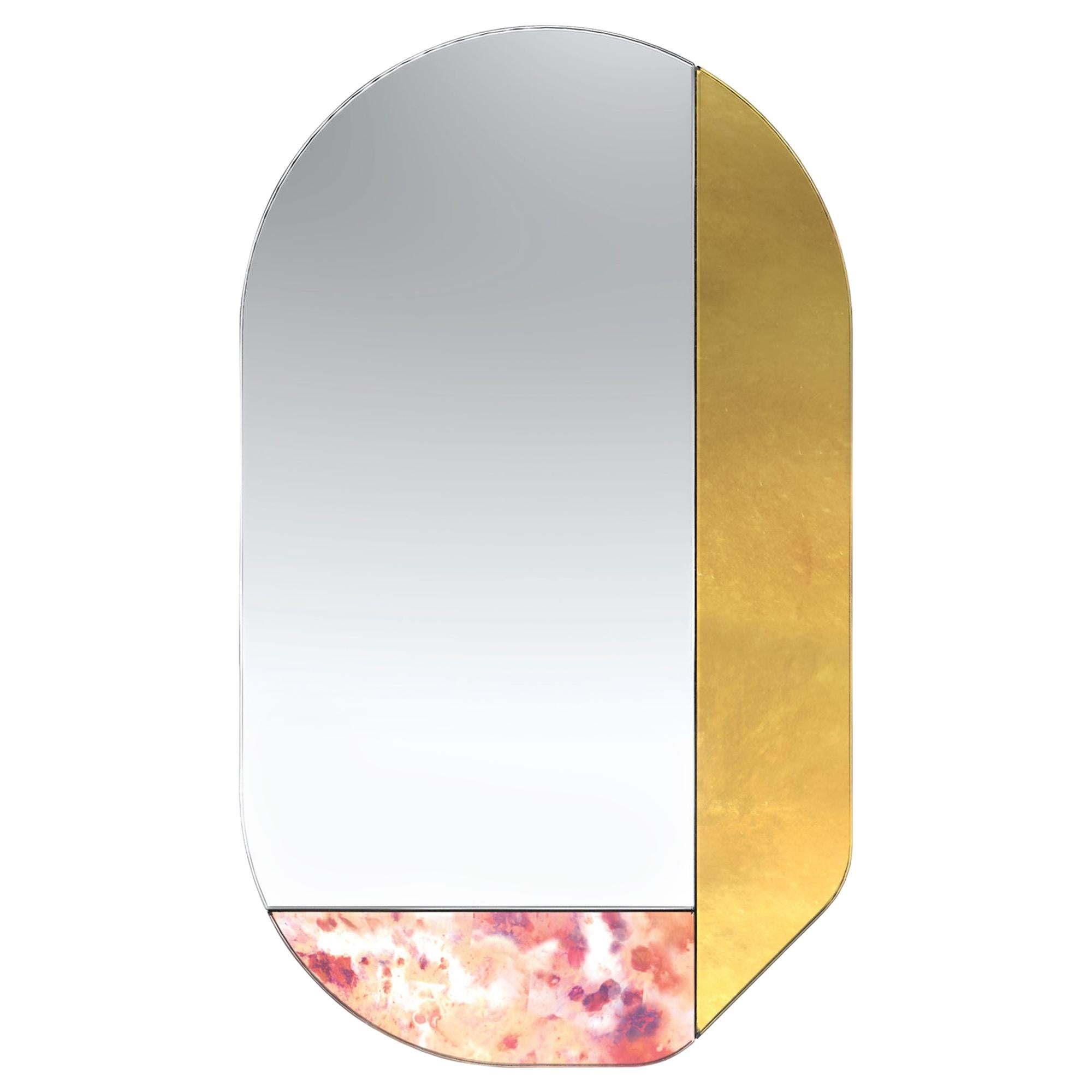 Gold and Pink WG.C1.G Hand-Crafted Wall Mirror