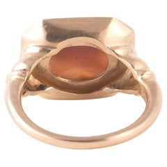 Gold And Ovoid Agate Roman Cameo Dog Ring 2nd-3rd century AD