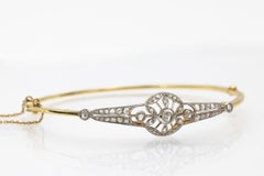 Gold and platinum bracelet with old cut diamonds, circa 1920.