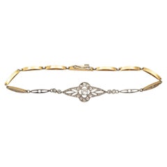 Gold- und Platinarmband mit Altschliffdiamanten, um 1920.
