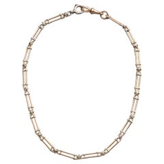 Gold and Platinum Trombone Link Albert Chain