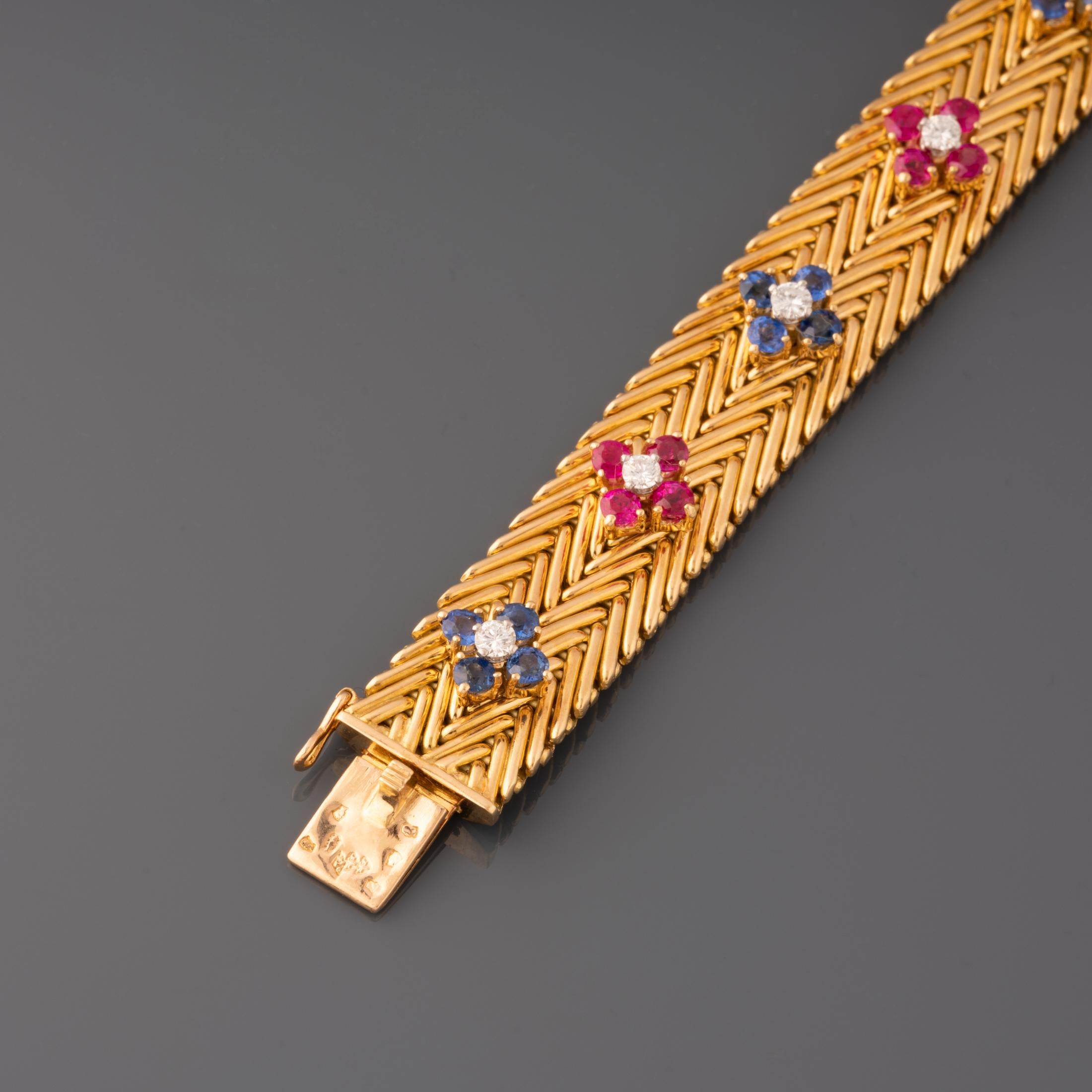 Gold and Precious Stones Bracelet by Régner Paris For Sale 2