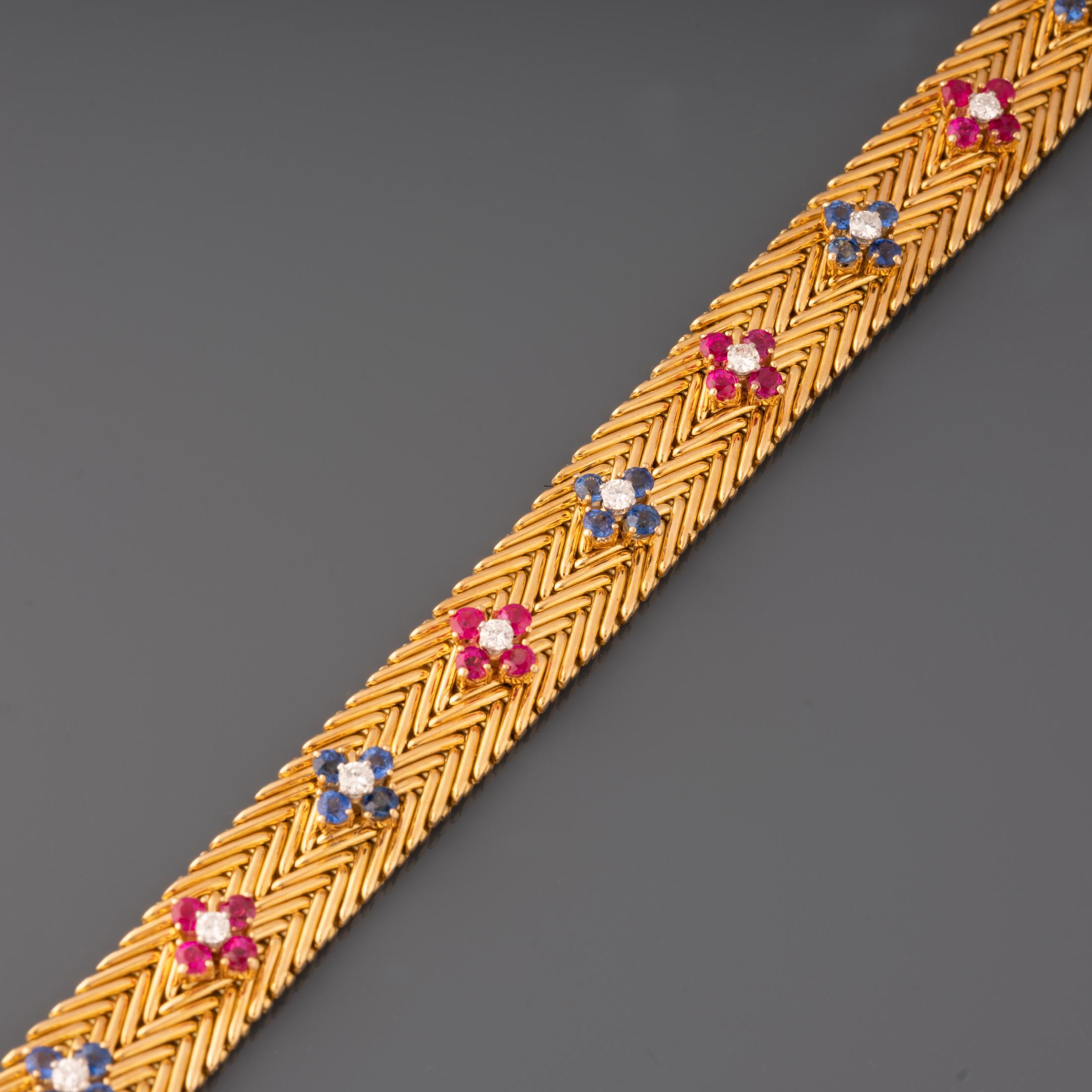 Gold and Precious Stones Bracelet by Régner Paris For Sale 3