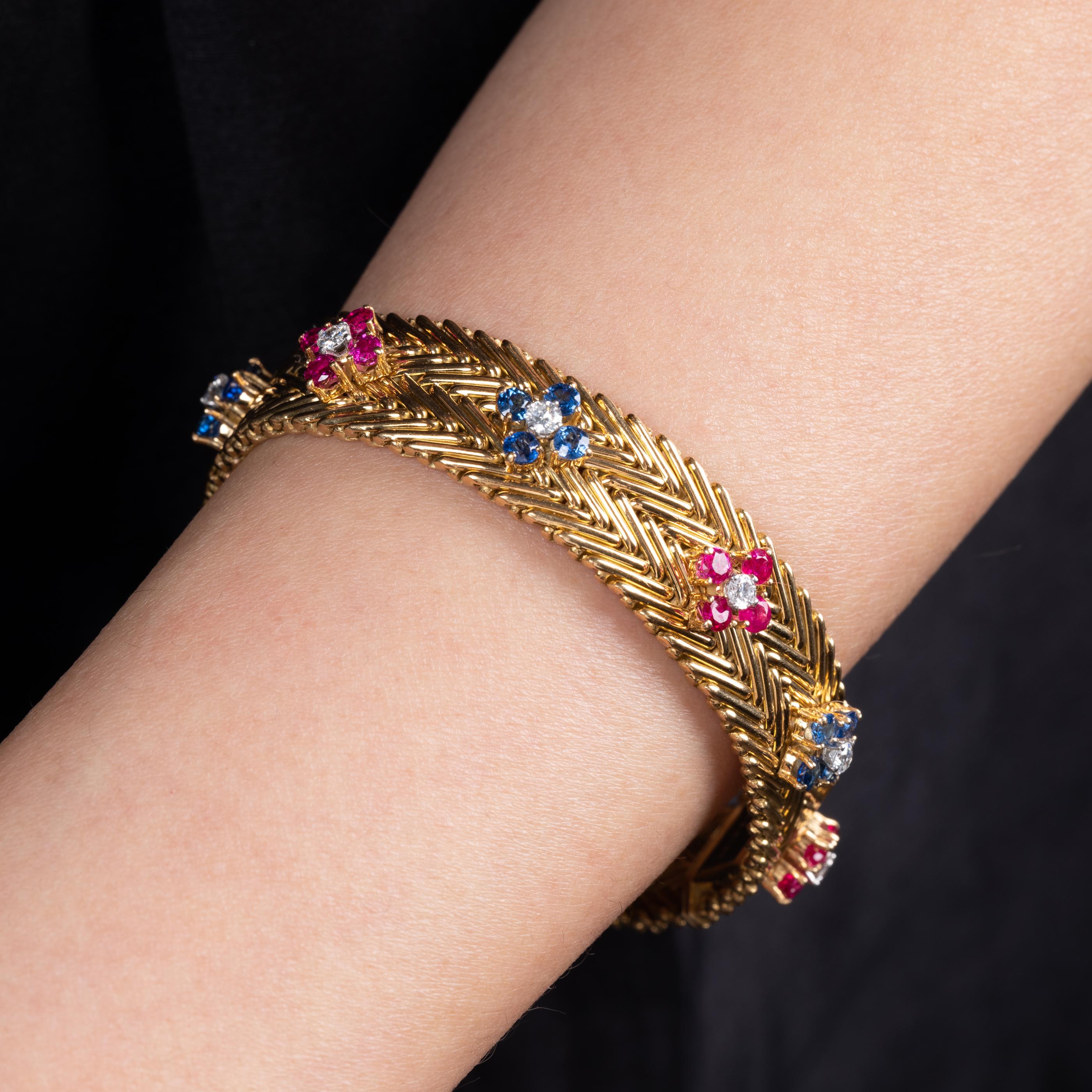 Gold and Precious Stones Bracelet by Régner Paris For Sale 5