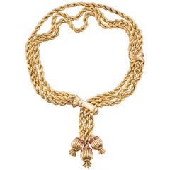 Gold and Precious Stones Necklace by Marchak, Paris