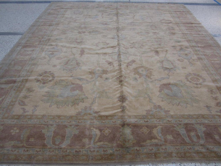 Gold and Red Floral Turkish Rug For Sale at 1stDibs