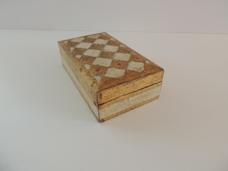 Gold and Red Florentine Jewelry Box at 1stDibs