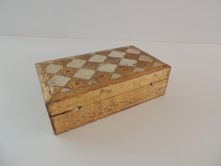 Gold and Red Florentine Jewelry Box at 1stDibs