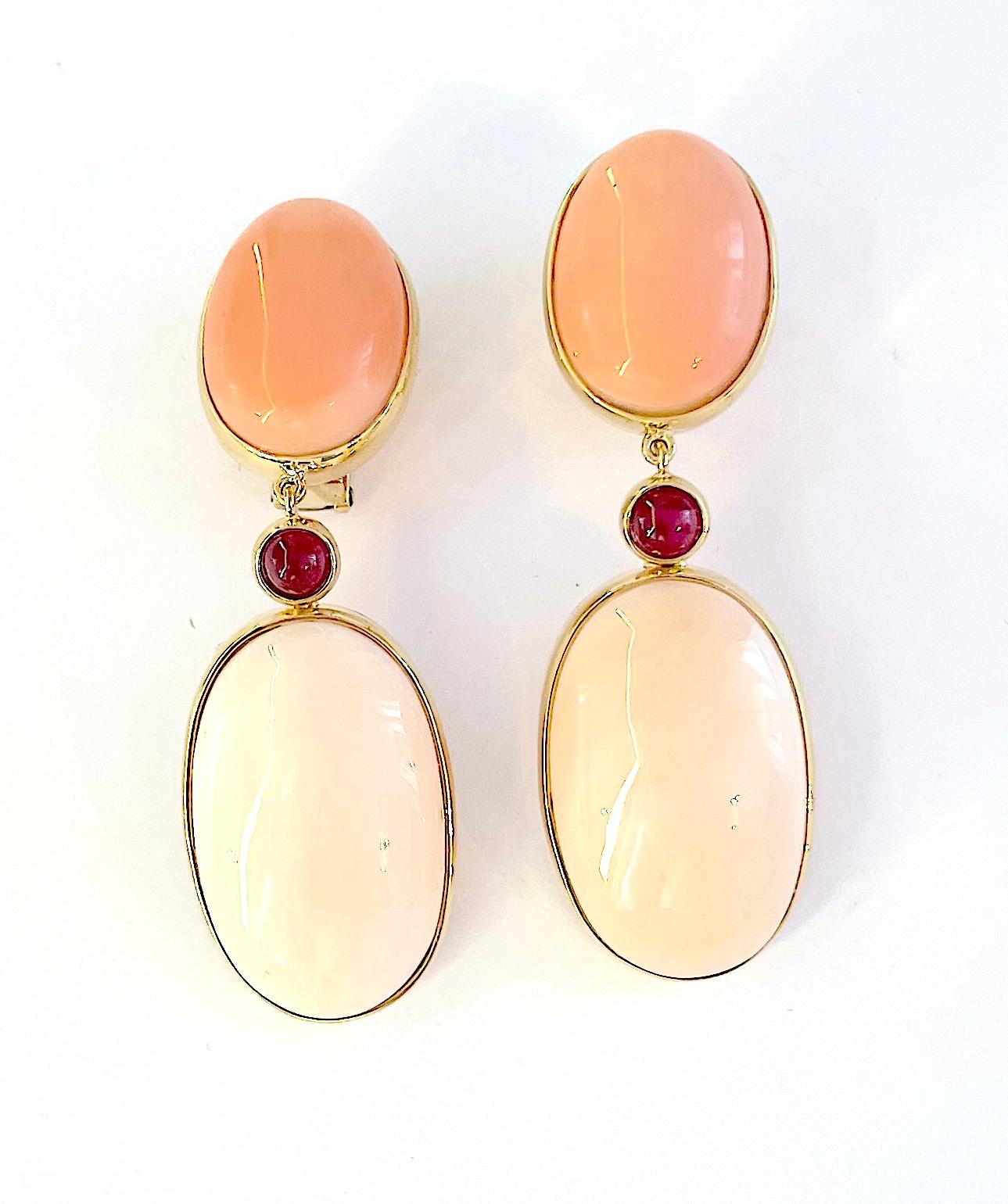 Gold and Rock Crystal Drop Ear Clips by A. Clunn For Sale 1
