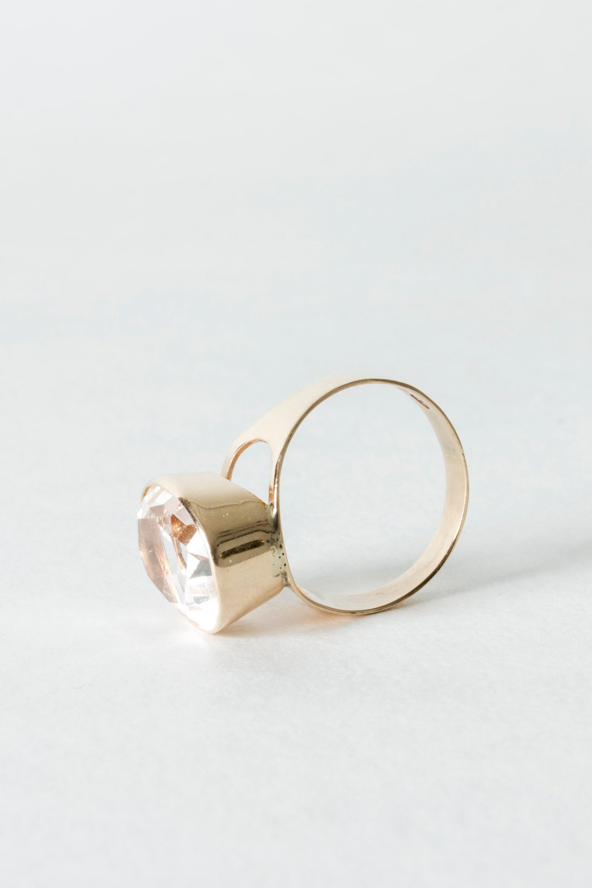 Gold and Rock Crystal Ring by Tauno Shone, Finland, 1969 1
