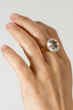 Ring aus Gold und Bergkristall von Turun Hopea, Finnland, 1966