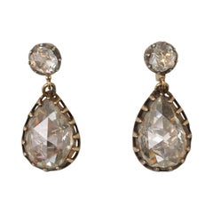 Gold and Rose Cut Diamond, Day and Night, Earrings