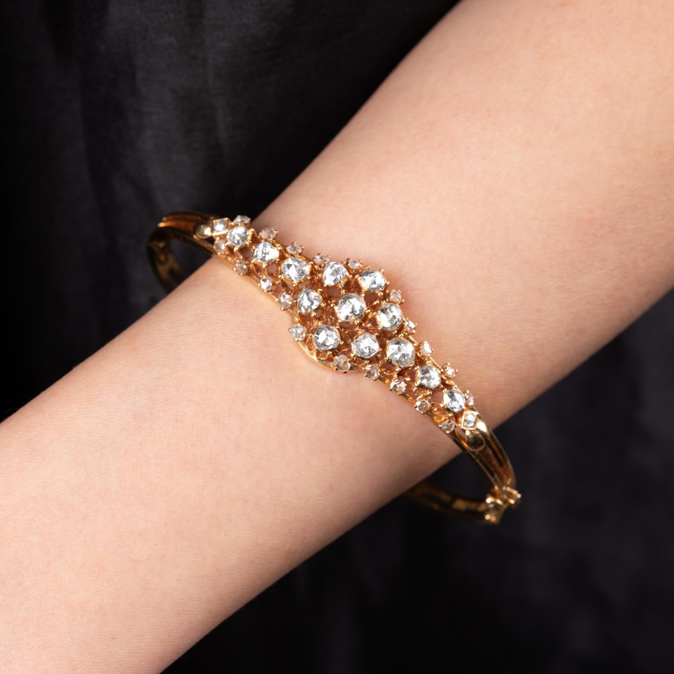 Antikes Armband aus Gold und Diamanten im Rosenschliff im Angebot 5