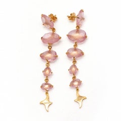 Gold and Rose Quartz Earrings MIMI