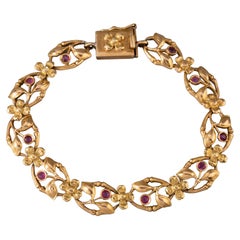 Gold and Rubies Antique Art Nouveau Bracelet Gold and Rubies Antique Art Nouveau Bracelet
