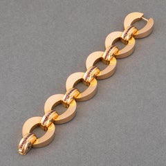 Gold and Rubies French Art Deco Bracelet by René Boivin