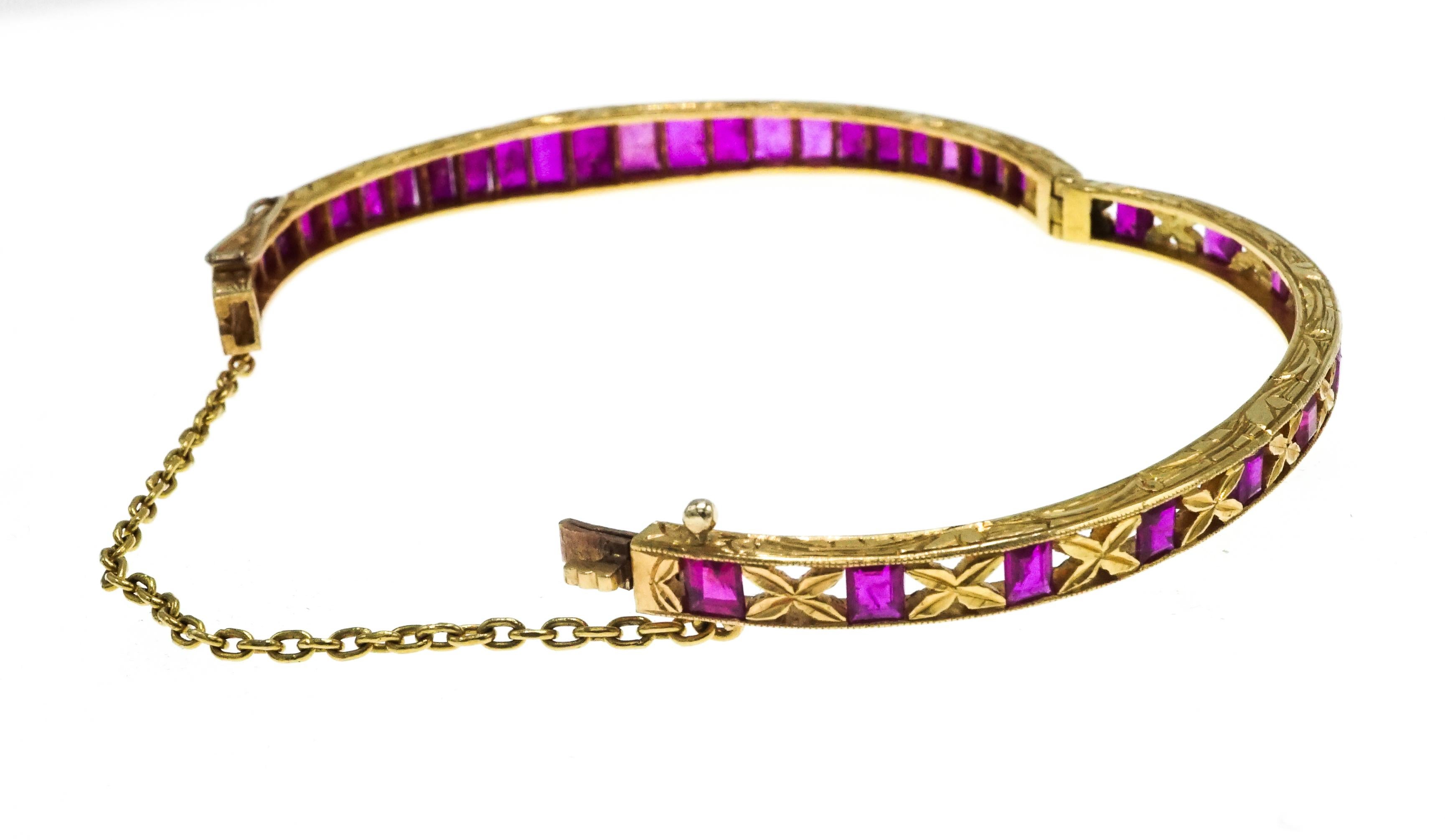 ruby bangles in gold