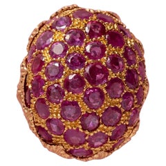 Antique Gold and Ruby Bombé Buccellati Ring